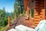 The home`s large wrap around deck provides panoramic views of Whitefish Lake and the surrounding mountains.
